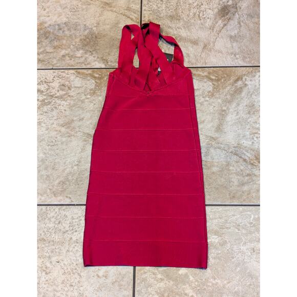 Armani Womens Sm Dress Red Bandage Certificate Authentic Cosmopolitan Strappy - Picture 10 of 16
